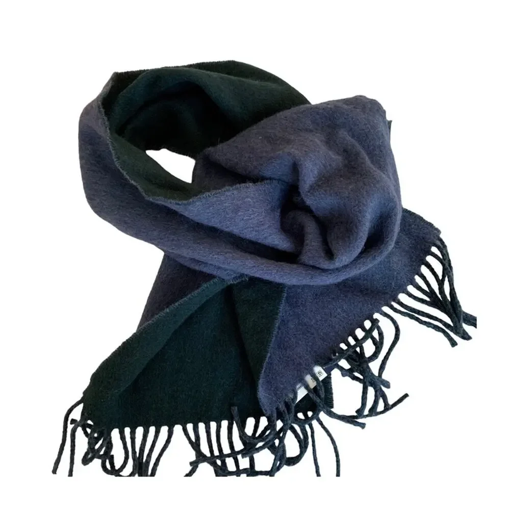 Polo Ralph Lauren Blue Green Virgin Wool Blend Scarf NWT
